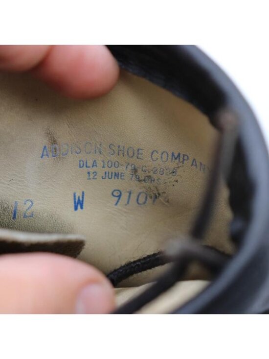 Addison Shoe Co Combat Boots Men\'s 12 W Steel Toe Black Military Shoes main image 5